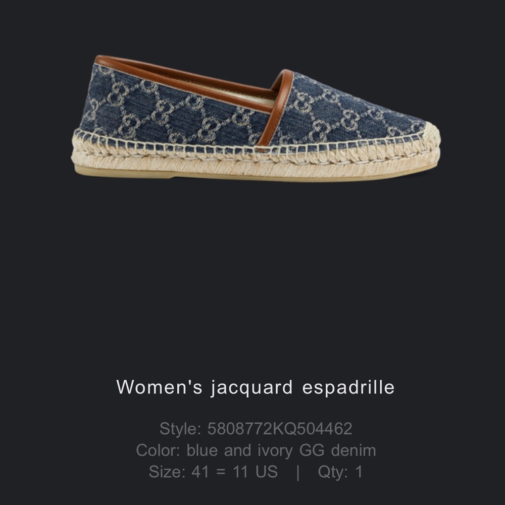 Gucci Women's jacquard espadrille 41